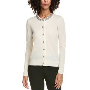 Incashmere Womens  Cashmere Cardigan, White